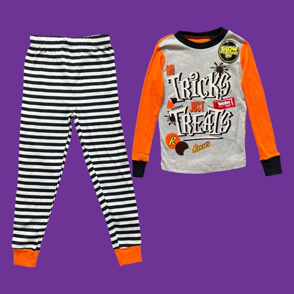 Hershey - Unisex Kids Glow In The Dark In Pajama - Orange/Gray /Black/White - 6